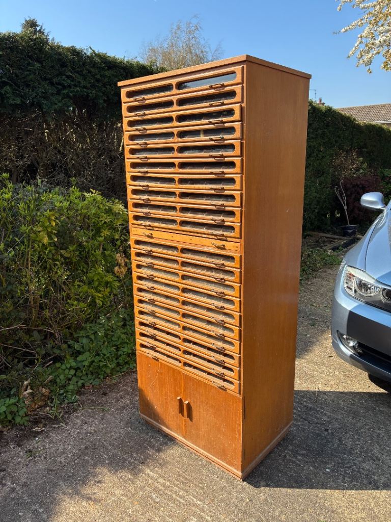 Vintage cotton reel cabinet