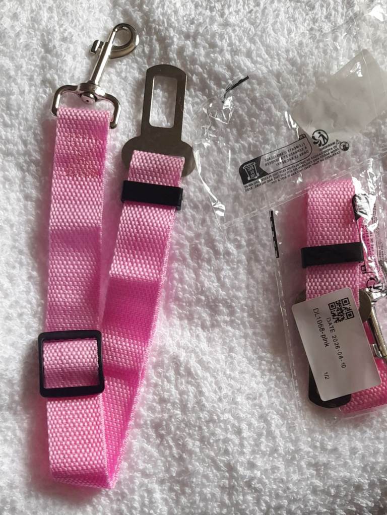 Two Pink Brand New Dog Seatbelts 