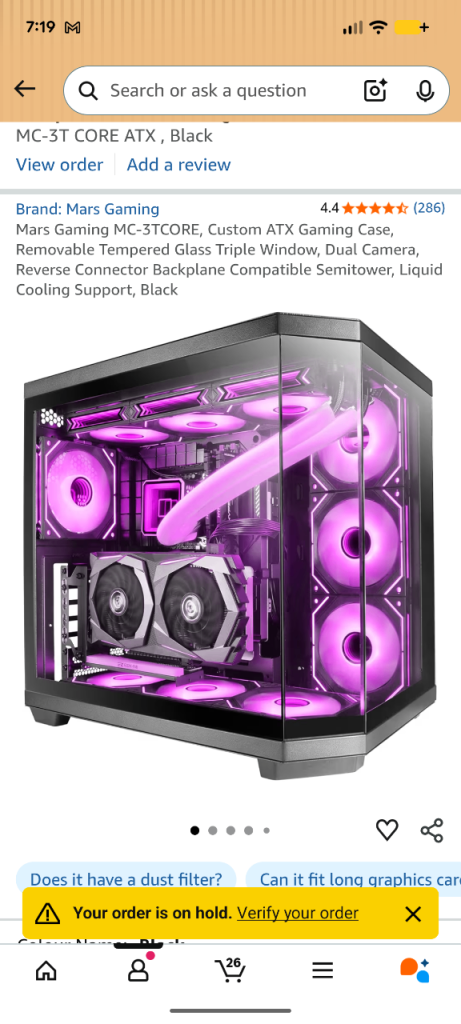 Mars Gaming MC-3TCORE ATX Gaming PC Case – Black – £60