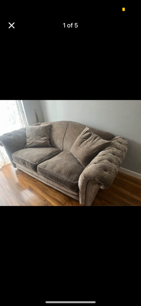 Cosy Brown Fabric Sofa 