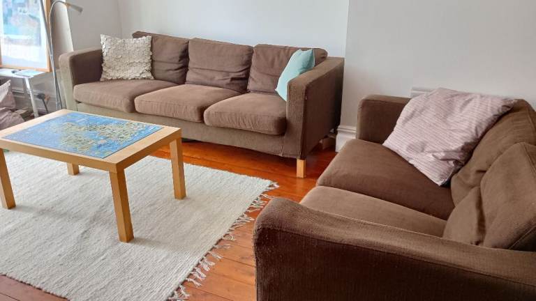 Matching 3-Seater and 2-Seater brown IKEA Sofas – FREE