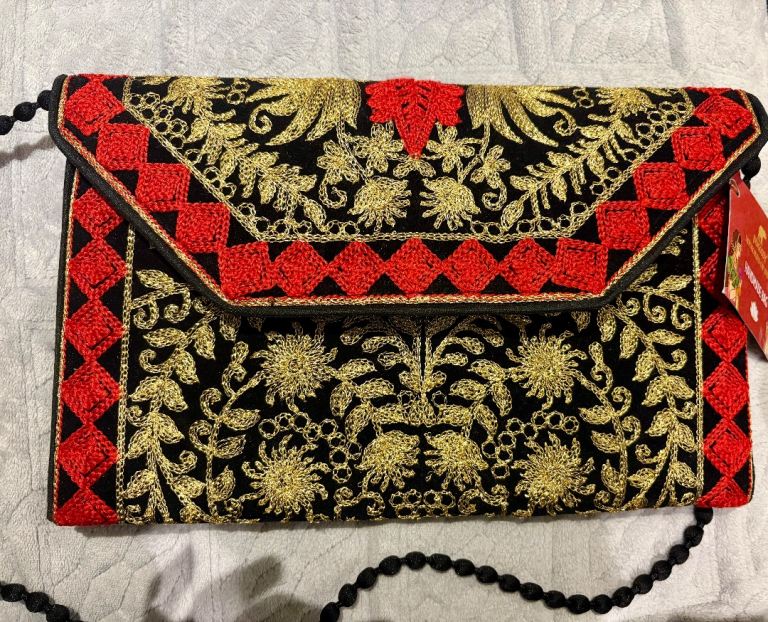 New Handmade Indian clutch sling bag with tags