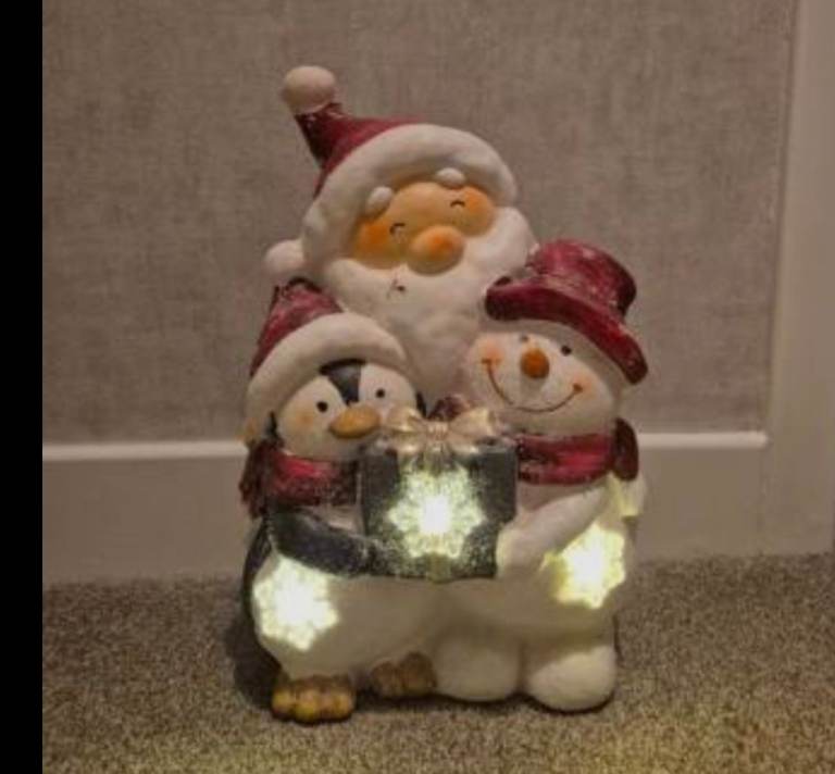 Light-Up Santa, Penguin, and Snowman Christmas Ornament