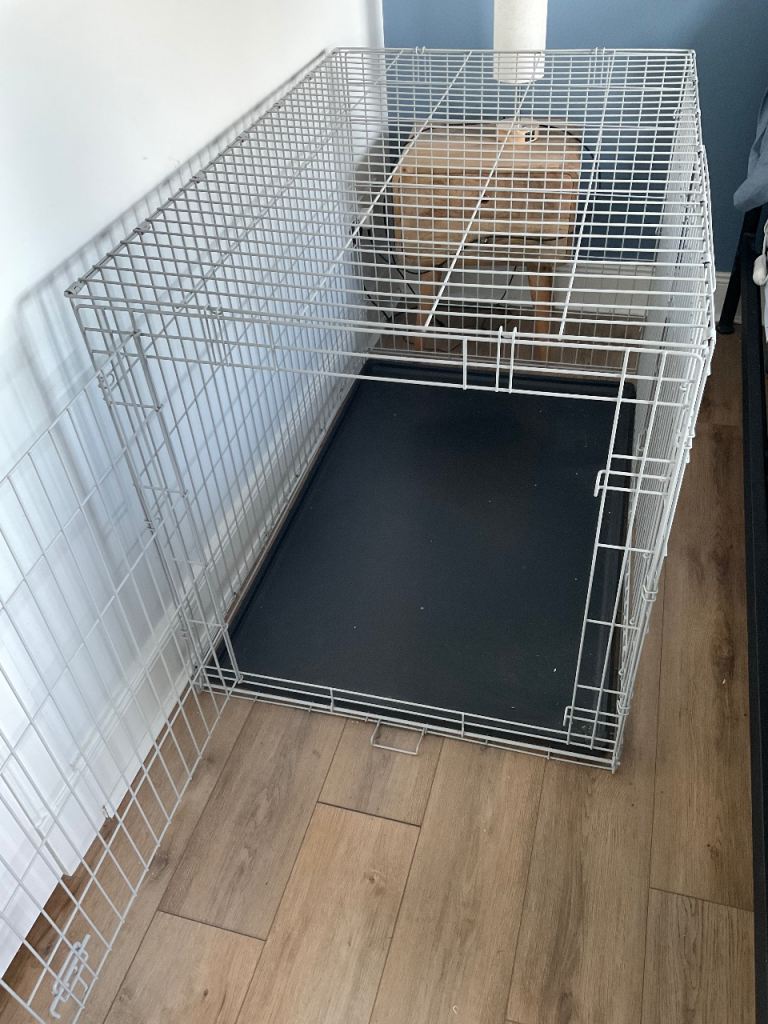 Double Door Easy Assembly Secure Folding Dog Crate (XL) + Matching Cover