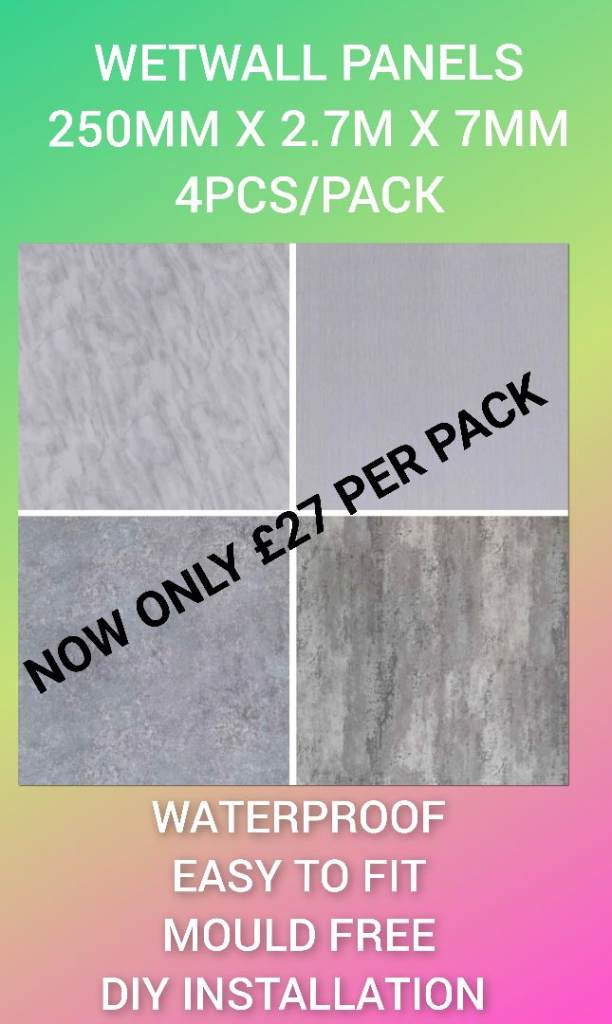 ⚠️ £27 ⚠️  Wetwall panels wet wall OUTLET Bathrooms Sheds Garages