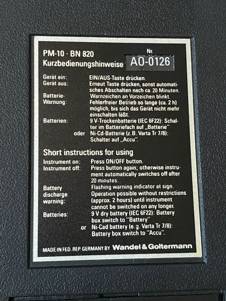 Wandel & Goltermann PM-10 BN820/01 Digital Level Meter, Professional Telecom/Audio Test Equipment #2