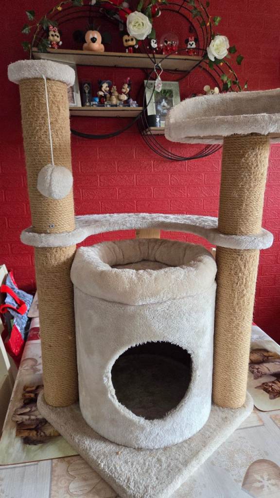 Cat scratching post bed 
