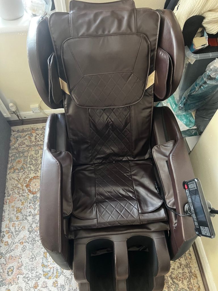 Title: Furnimat Full Body Massage Chair – Dark Brown, Fully Working