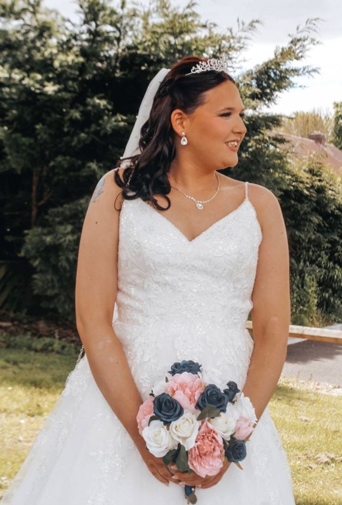 Beautiful White Wedding Dress– Size 12