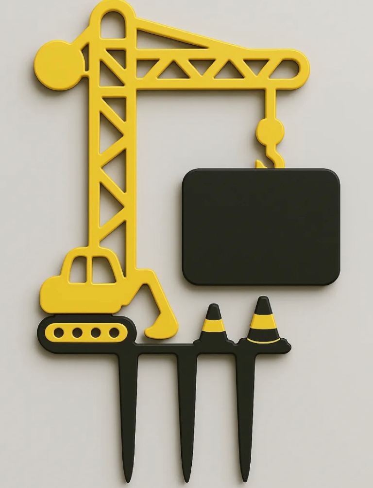 Construction Theme Cake Topper Set - New