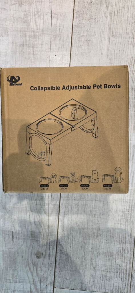 Collapsible raised dog cat bowl new