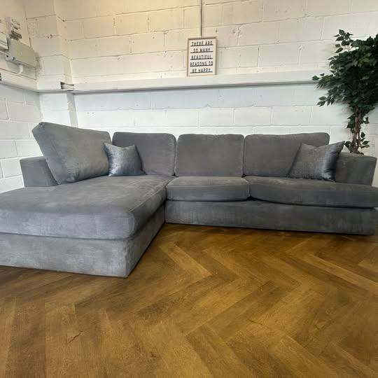 Next Stratus Grey Corner Sofa, Right Hand Chaise - Delivery Available