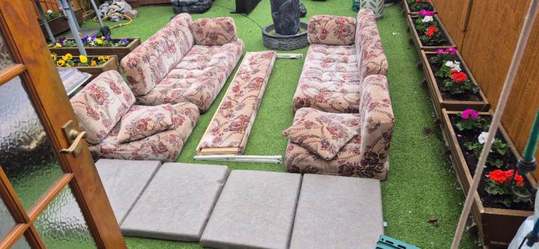 Cushions with bunk bed frame for camper caravan motorhome boat, set of 15.