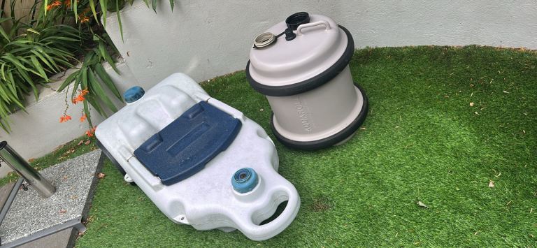 Camping Water Carriers and Waste Tank – Good Condition