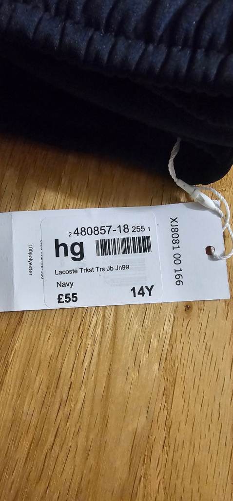Brand new Lacoste childrens joggers
