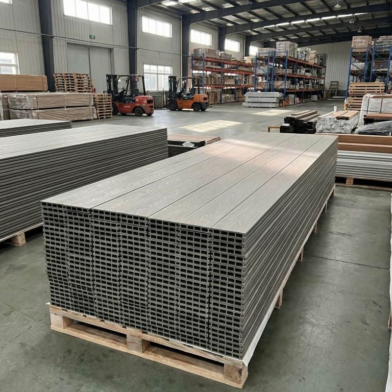 reverse Decking on Grooved Silver WPC Boards 3.6m | DECKING Composite