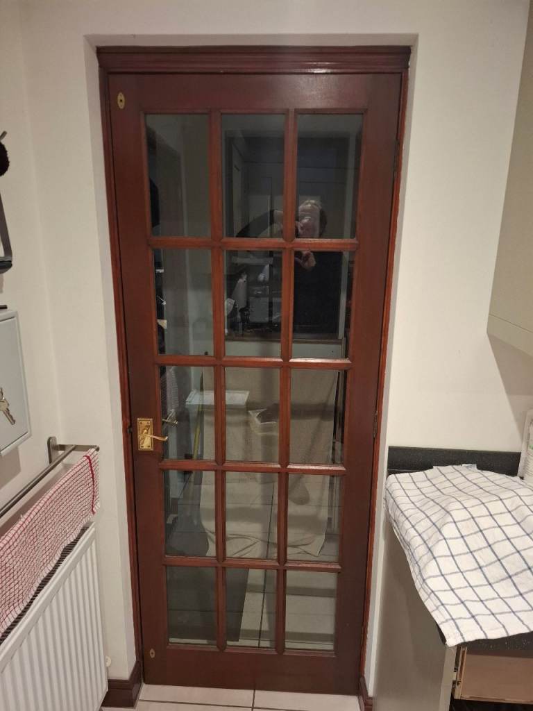 Glazed, hardwood internal door 2' 6" in Very Good Condition 