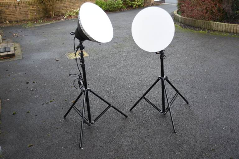 Pair of 40cm softbox photographic lights