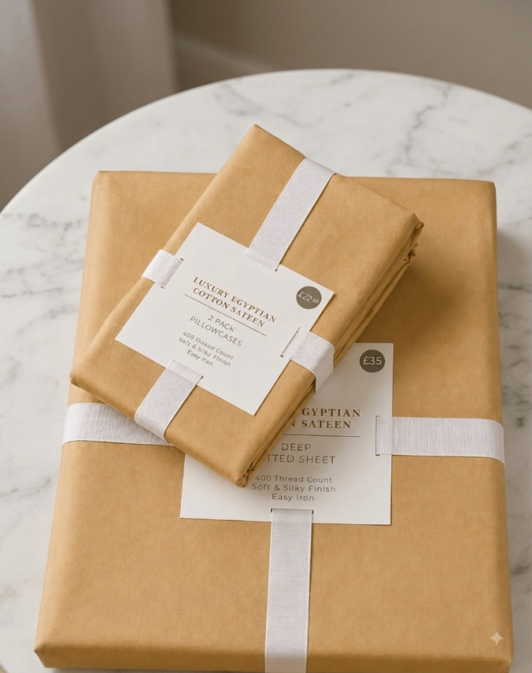 M&S King Size Deep Fitted Sheet & 2 Pillow Cases RRP £57.50