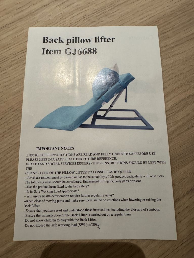 Back Pillow Lifter / Bed Lifter Recliner 