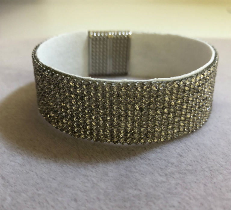 Silver diamante bracelet with magnetic clasp