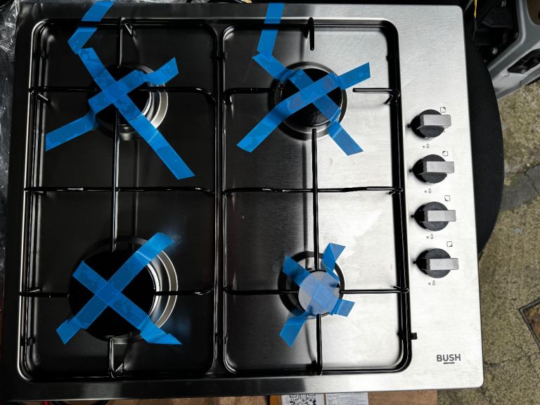 Bush BIBGP 60cm - 4 Burner Gas Hob - Stainless Steel