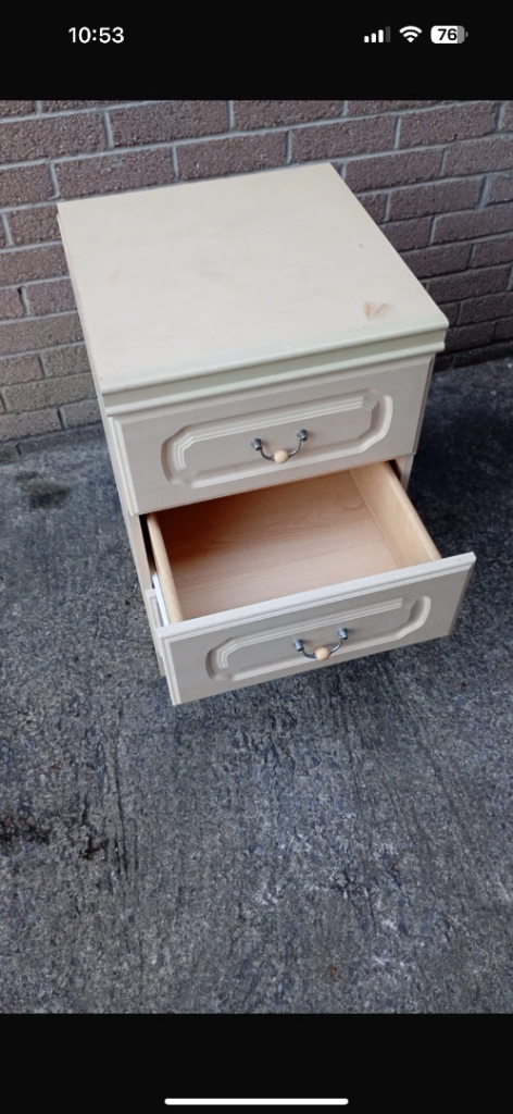 2 x hygiena plywood oak bedside cabinet drawers 