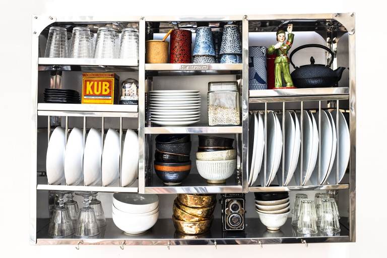 Metal Kitchen Wall Unit / Plate Rack – DE LUXE Indian plate rack – Size XL 77×107 cm