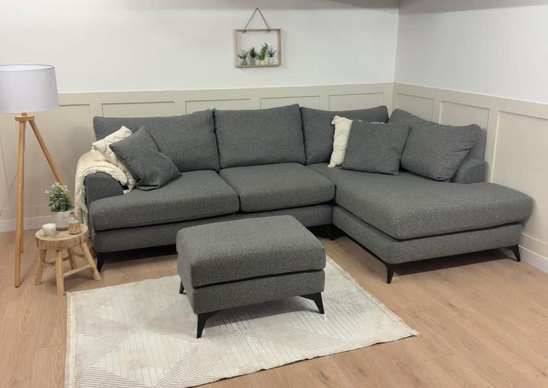NEXT Parker Large Deep Sit L Shape Corner Sofa with Matching Footstool