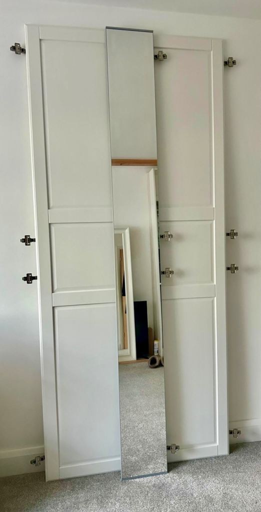 2 x IKEA Pax Wardrobe Doors & Mirror Door with Hinges