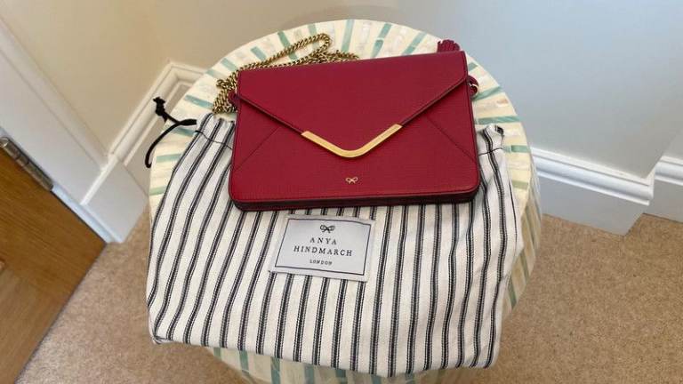Anya Hindmarch Postbox Wallet-on-Chain Red Leather handbag / crossbody bag LIKE NEW
