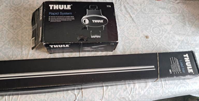 Car Roof Bars Thule Aerobar 861 120cm and Foot Pack 775 For Raised Rails