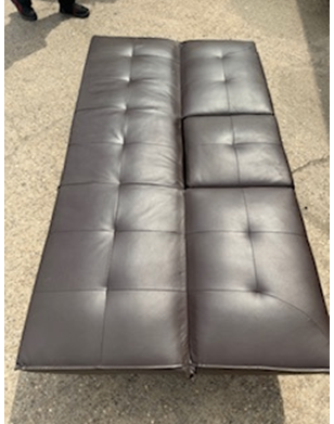 Fold-Out Brown Leather Sofa Bed –FREE UK MAINLAND DELIVERY