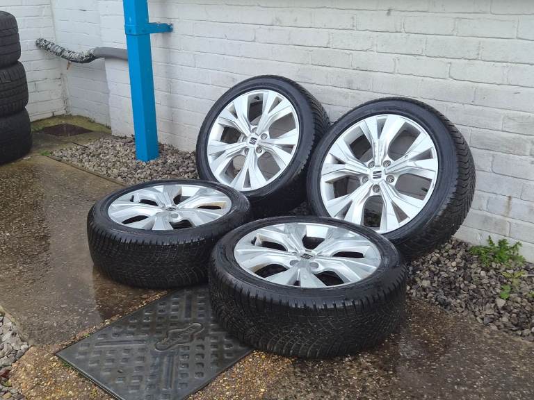🌟Genuine Seat 18 inch alloy wheels 5x112 with ALL MATCHING GOODYEAR TYRES 8M++