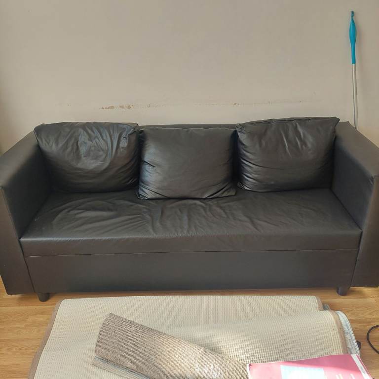 3 seater black sofa 