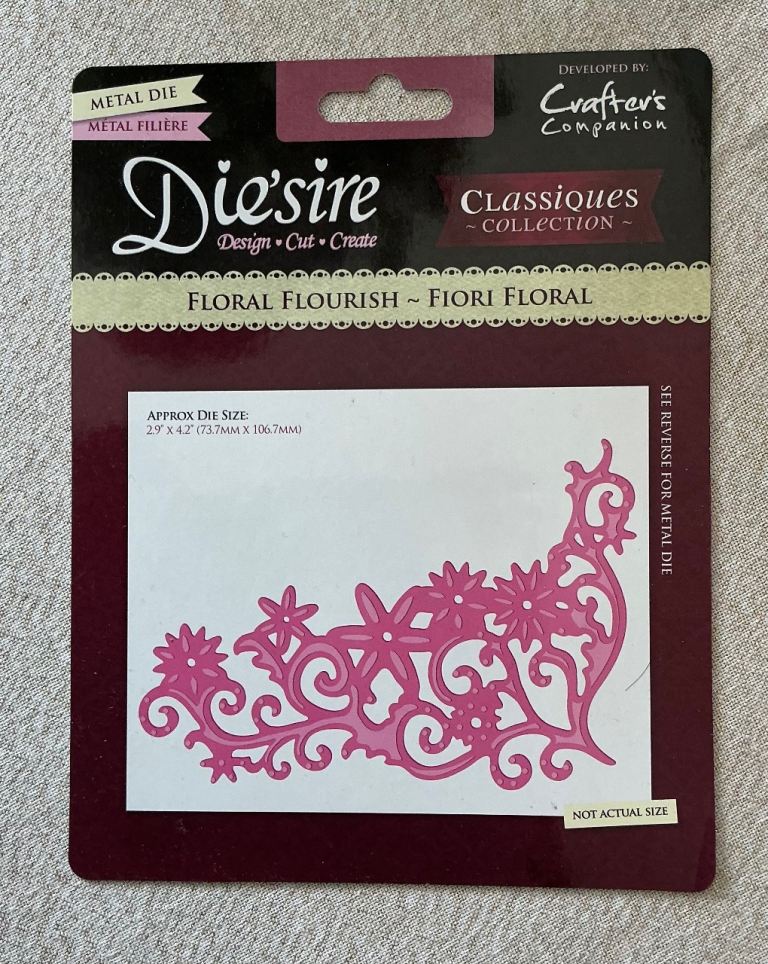 Crafter’s Companion Die’sire Floral Flourish Metal Craft Die-cutting Set- Unused