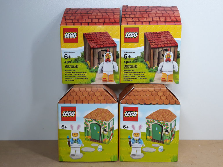 LEGO Easter bunny hut (2 pcs) + chicken suit guy (2 pcs)