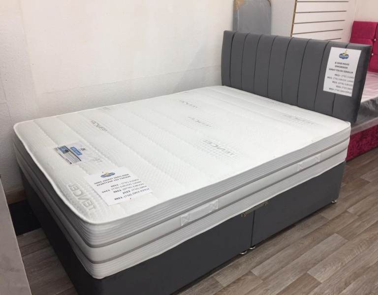 4FT6 Luxury Divan Double Bed with Mattress || Headboard Included || 10% OFF Deal