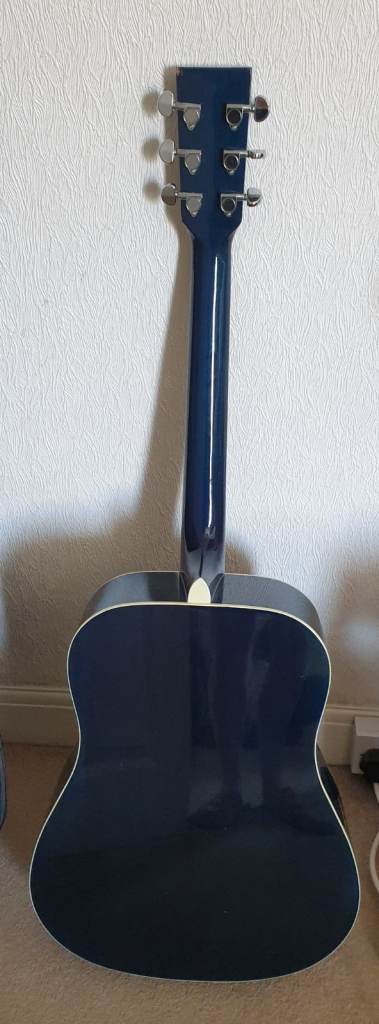 Blue Acoustic guitar  - great for beginners