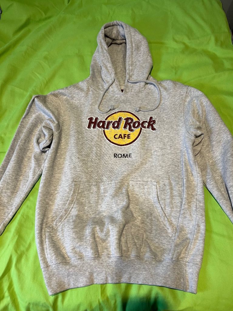 Hard Rock Cafe Hoodie Rome – Grey, Size L, Good Condition