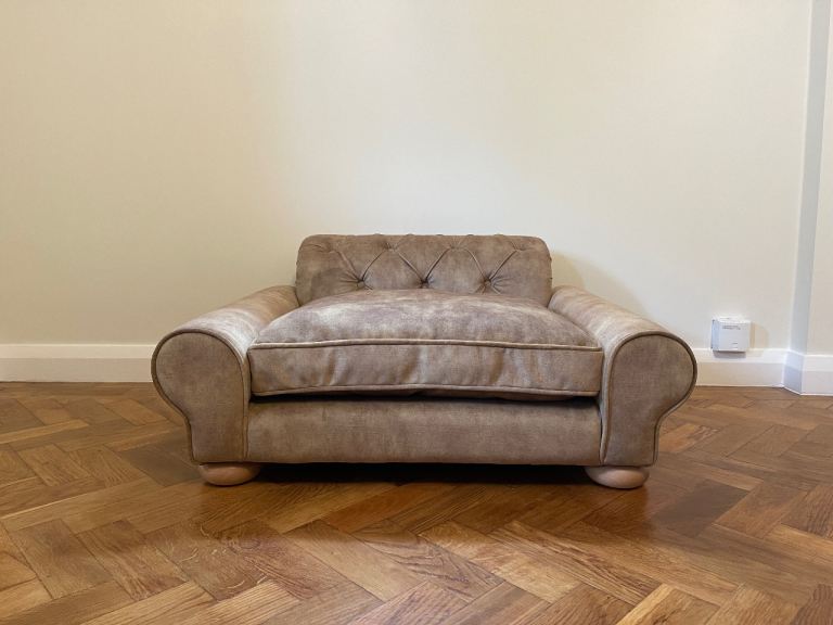 Chesterfield style new custom made upholstered dog bed luxury