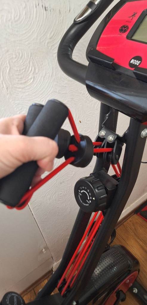 YFITT Foldable Fitness Exercise Bike with monitor and (Resistance Bands)
