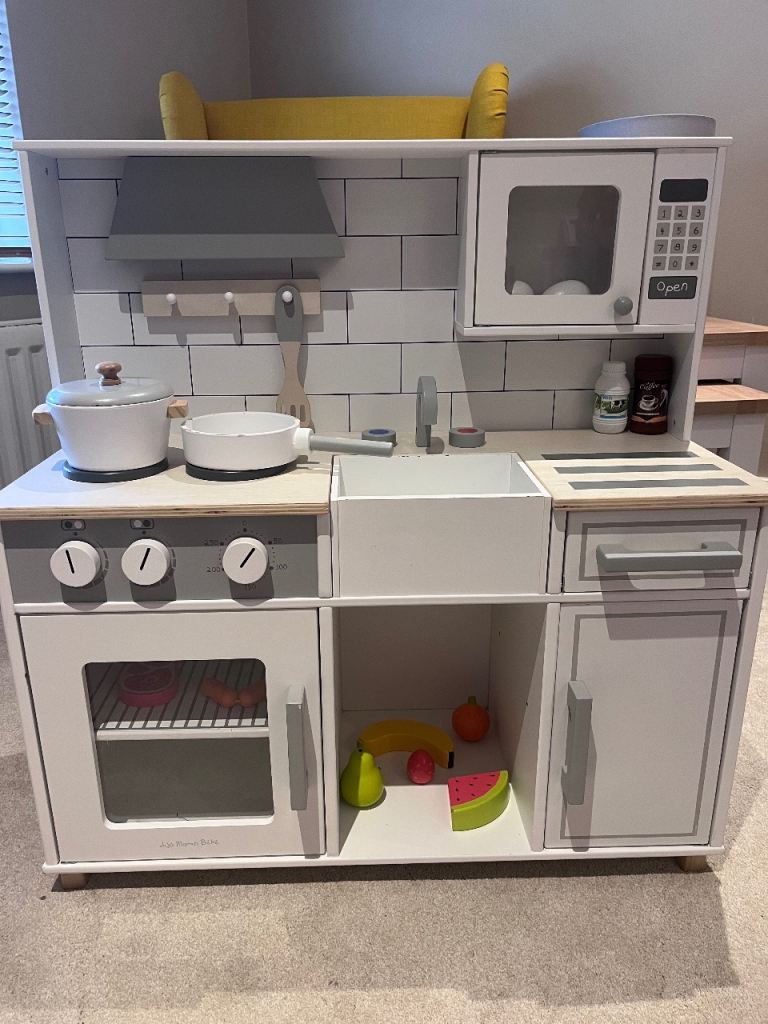 JoJo Maman Bebe White Camden Wooden Play Kitchen