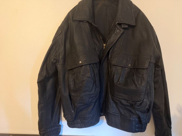 Means black leather jacket 
