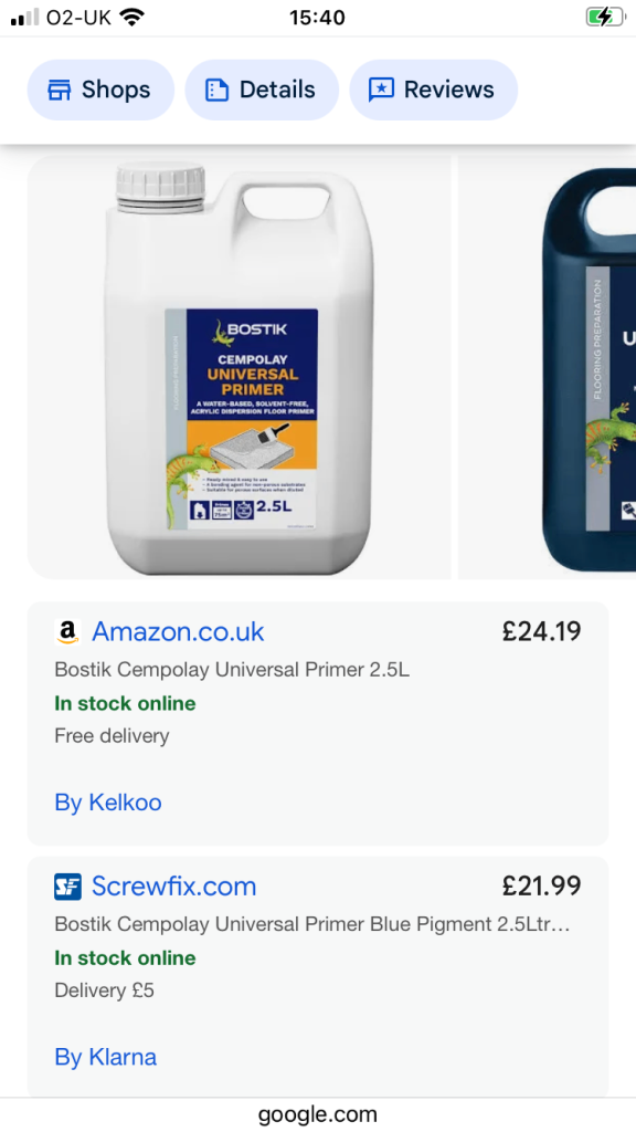 Bostik cemoplay universal primer 2.5L new unopened bargain