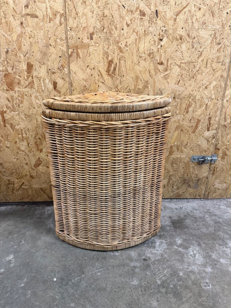 Vintage Wicker Laundry Basket 