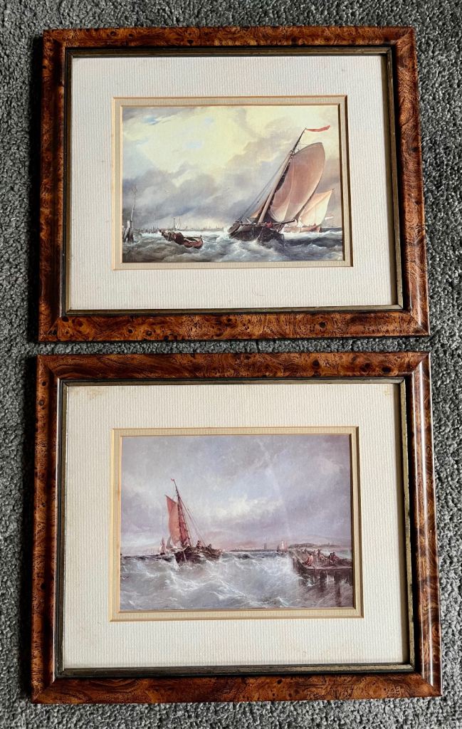 2 x Framed Carmichael Fishing boats prints