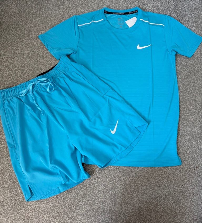 Nike Blue Gym Training Top & Shorts Set – Size Medium