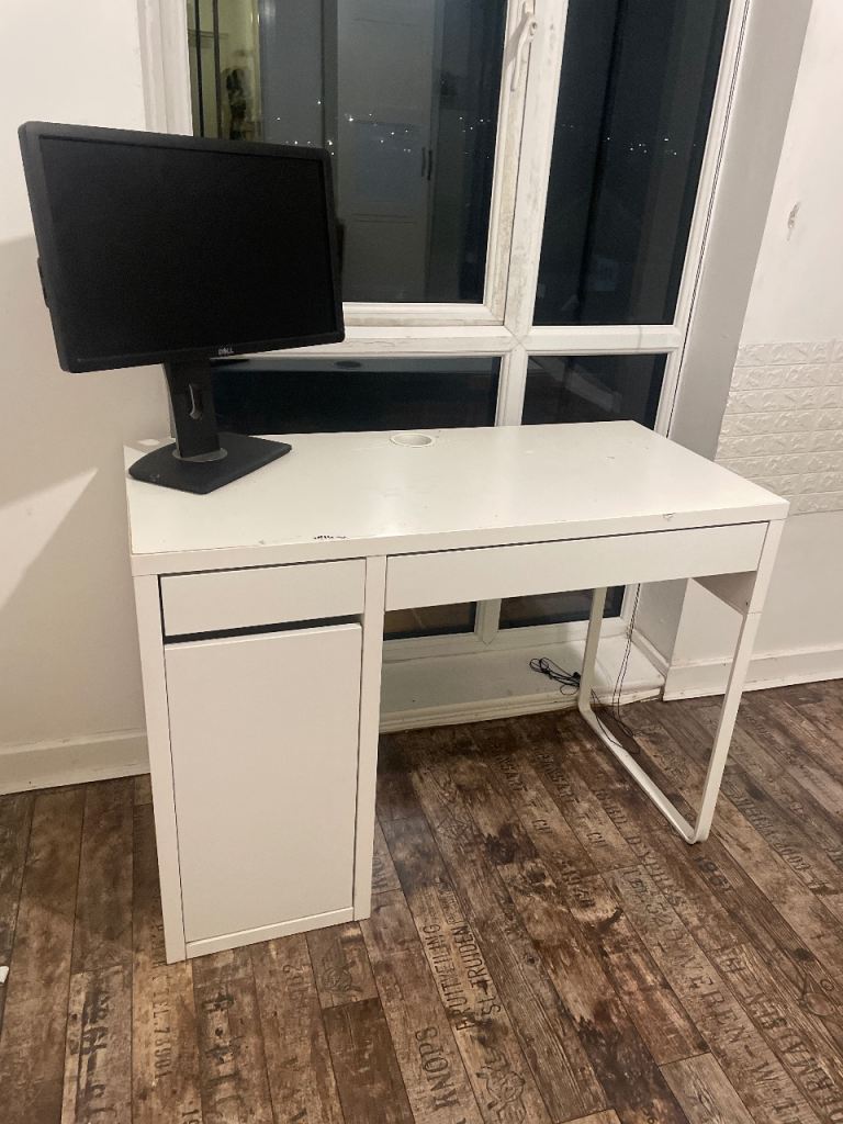 FREE IKEA - White Desk with Drawer and Cabinet – Good Condition