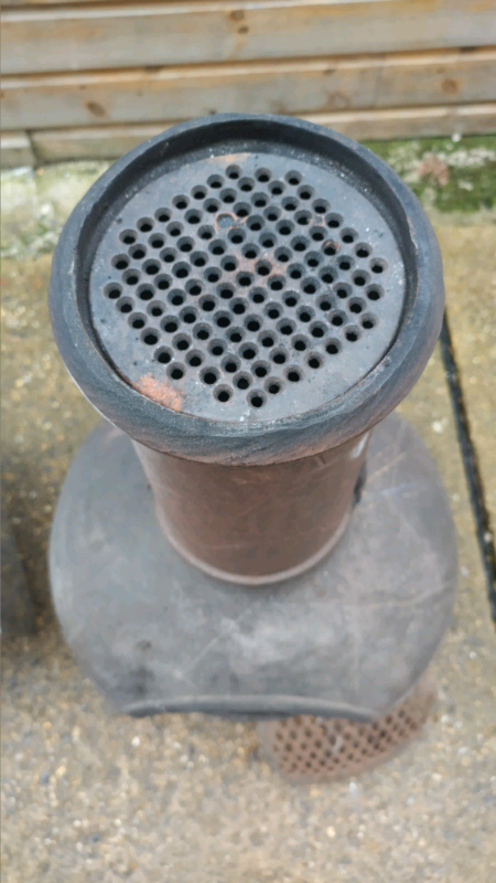 free loc del. chimenea chiminea cast iron wood charcoal 12''pizza oven